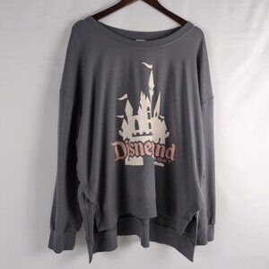Official Disneyland Resort Gray/Pink Women's Crewneck Sweater Spirit Jerse, 2XL